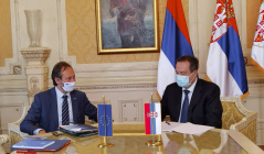 15 September 2021 The National Assembly Speaker in meeting with the newly-appointed Head of the EU Delegation to Serbia